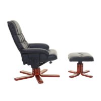 Relaxsessel Fernsehsessel Liegesessel TV-Sessel mit Hocker Kunstleder schwarz