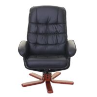 Relaxsessel Fernsehsessel Liegesessel TV-Sessel mit Hocker Kunstleder schwarz