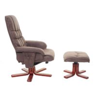 Relaxsessel Fernsehsessel Liegesessel TV-Sessel mit Hocker Wildlederimitat braun