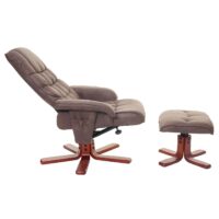Relaxsessel Fernsehsessel Liegesessel TV-Sessel mit Hocker Wildlederimitat braun