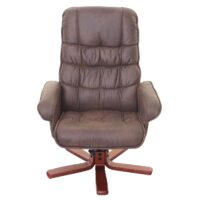 Relaxsessel Fernsehsessel Liegesessel TV-Sessel mit Hocker Wildlederimitat braun