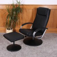 Relaxsessel Fernsehsessel mit Hocker schwarz