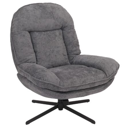 Relaxsessel Fernsehsessel Nosagfederung Polstersessel drehbar Chenille grau