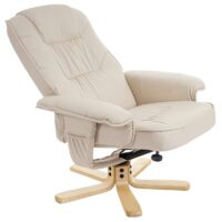 Relaxsessel Fernsehsessel ohne Hocker Kunstleder creme