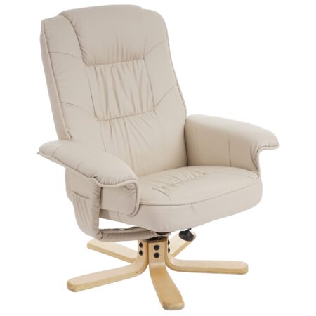Relaxsessel Fernsehsessel ohne Hocker Kunstleder creme