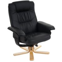 Relaxsessel Fernsehsessel ohne Hocker Kunstleder schwarz