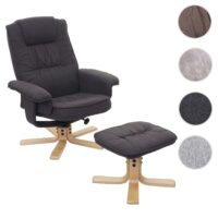 Relaxsessel Fernsehsessel TV-Sessel mit Hocker Stoff dunkelgrau