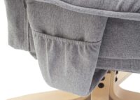 Relaxsessel Fernsehsessel TV-Sessel mit Hocker Stoff hellgrau
