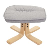 Relaxsessel Fernsehsessel TV-Sessel mit Hocker Stoff hellgrau