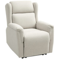 Relaxsessel verstellbar mit Fussstütze Leinenoptik beige