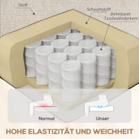 Relaxsessel verstellbar mit Fussstütze Leinenoptik beige