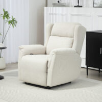 Relaxsessel verstellbar mit Fussstütze Leinenoptik beige