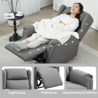 Relaxsessel verstellbar mit Fussstütze Leinenoptik dunkelgrau