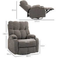 Relaxsessel modern drehbar mit Fussstütze bis 150kg hellbraun