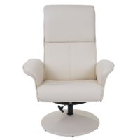 Relaxsessel Helsinki Fernsehsessel mit Hocker Kunstleder creme