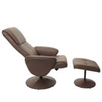 Relaxsessel Helsinki Fernsehsessel mit Hocker Kunstleder taupe