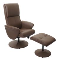 Relaxsessel Helsinki Fernsehsessel mit Hocker Kunstleder taupe