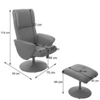 Relaxsessel Helsinki Fernsehsessel mit Hocker Kunstleder taupe