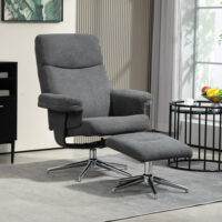 Relaxsessel mit Hocker verstellbar Samtoptik anthrazit