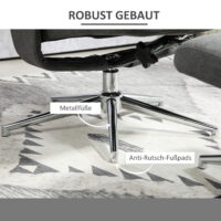 Relaxsessel mit Hocker verstellbar Samtoptik anthrazit