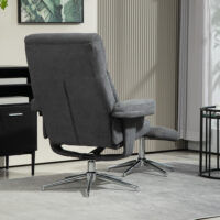Relaxsessel mit Hocker verstellbar Samtoptik anthrazit