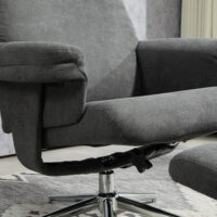 Relaxsessel mit Hocker verstellbar Samtoptik anthrazit