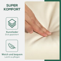 Relaxsessel mit Hocker drehbar neigbar Kunstleder cremeweiss