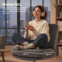 Sessel Relaxsessel drehbar mit Hocker Leinenoptik dunkelgrau