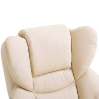 Relaxsessel mit Hocker Liegefunktion drehbar Kunstleder creme