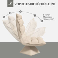 Relaxsessel drehbar in Leinenoptik für Wohnzimmer beige