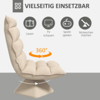 Relaxsessel drehbar in Leinenoptik für Wohnzimmer beige