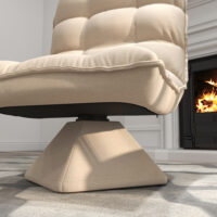 Relaxsessel drehbar in Leinenoptik für Wohnzimmer beige