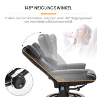 Relaxsessel mit Massagefunktion Fusshocker Liegefunktion Kunstleder
