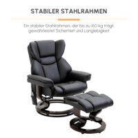 Relaxsessel mit Massagefunktion Fusshocker Liegefunktion Kunstleder