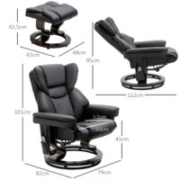 Relaxsessel mit Massagefunktion Fusshocker Liegefunktion Kunstleder
