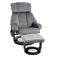 Relaxsessel mit Massagefunktion und Hocker für Wohnzimmer grau