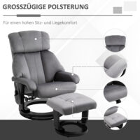 Relaxsessel mit Massagefunktion und Hocker für Wohnzimmer grau