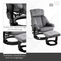 Relaxsessel mit Massagefunktion und Hocker für Wohnzimmer grau