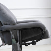 Relaxsessel mit Massagefunktion und Hocker für Wohnzimmer grau