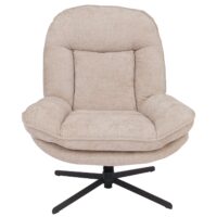 Relaxsessel mit Hocker Fernsehsessel Nosagfederung drehbar Chenille creme