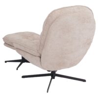 Relaxsessel mit Hocker Fernsehsessel Nosagfederung drehbar Chenille creme