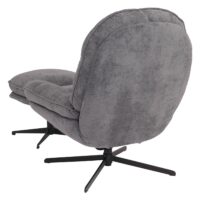 Relaxsessel mit Hocker Fernsehsessel Nosagfederung drehbar Chenille grau