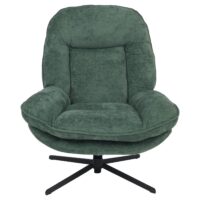 Relaxsessel mit Hocker Fernsehsessel Nosagfederung drehbar Chenille grün