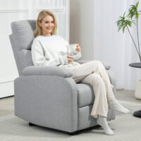 Relaxsessel mit verstellbarer Rückenlehne und Fussstütze grau