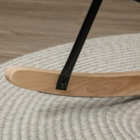 Schaukelstuhl in Samtoptik, hellgrau, stilvoller Relaxsessel für Wohnzimmer und Schlafzimmer.