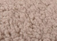 Relaxsessel Schaukelstuhl mit Hocker Bouclé Öko-Tex braun weisses Gestell