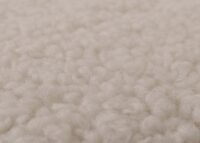 Relaxsessel Schaukelstuhl mit Hocker Bouclé Öko-Tex creme weisses Gestell