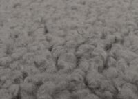 Relaxsessel Schaukelstuhl mit Hocker Bouclé Öko-Tex grau weisses Gestell