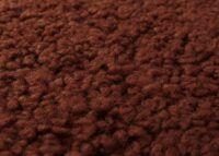 Relaxsessel Schaukelstuhl mit Hocker Bouclé Öko-Tex rostbraun dunkles Gestell