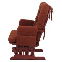 Relaxsessel Schaukelstuhl mit Hocker Bouclé Öko-Tex rostbraun dunkles Gestell